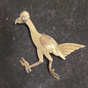 Vintage Sterling Silver Road Runner Brooch with Blue Eye